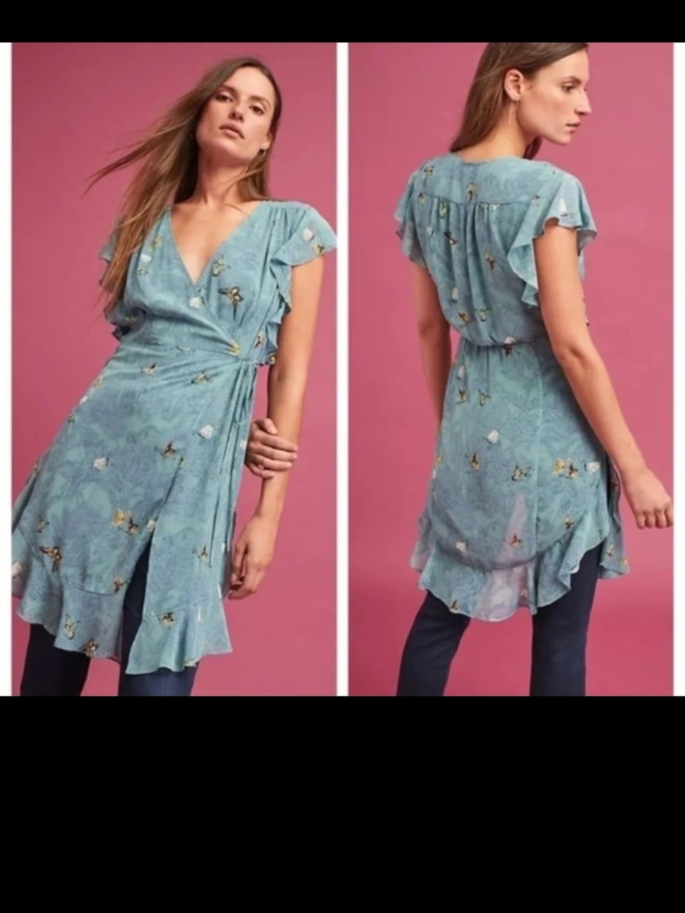 ANTHROPOLOGIE Feather & Bone wrap dress